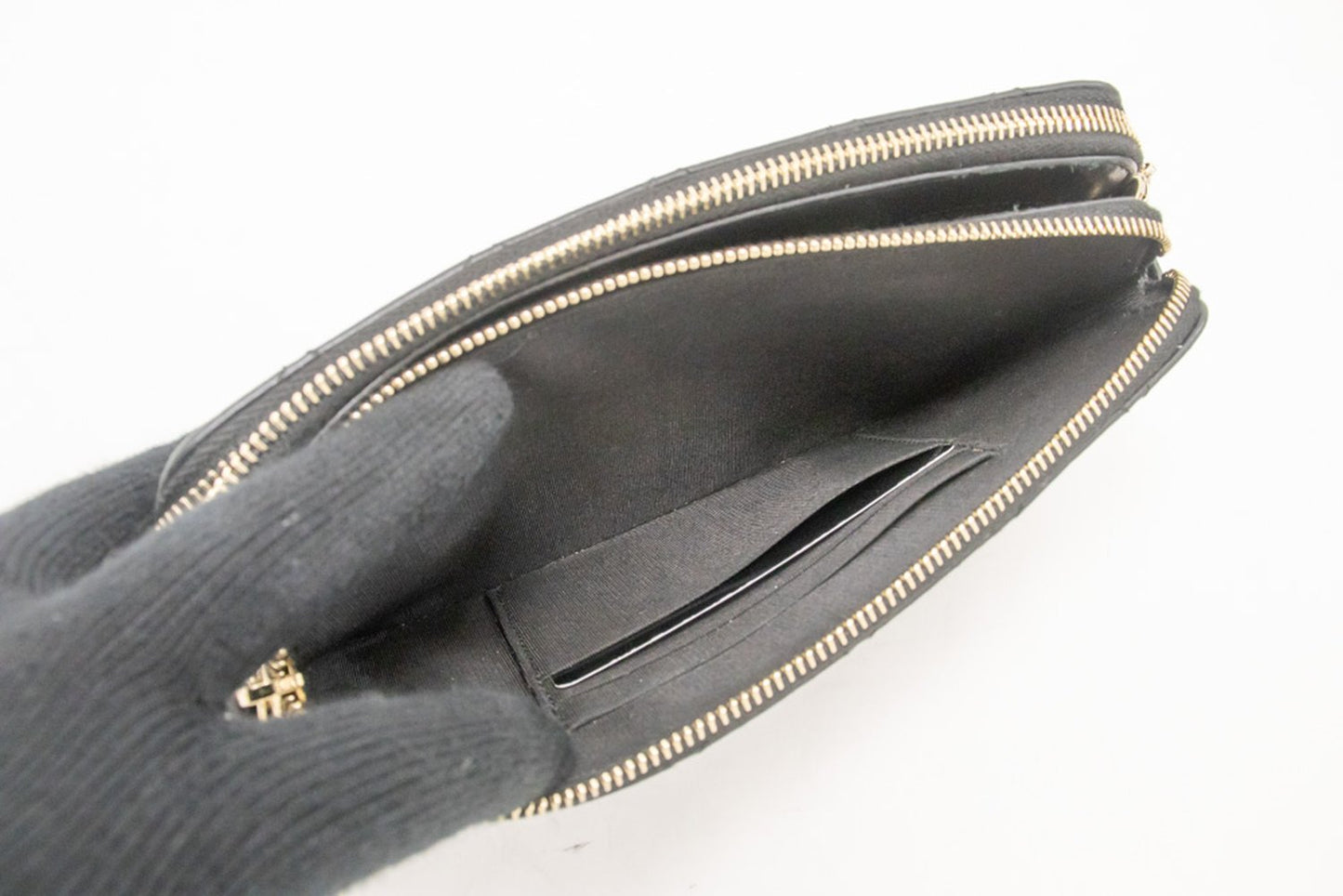 CHANEL Lambskin Pearl Wallet On Chain WOC Double Zip Chain Bag L17