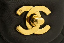 CHANEL Classic Double Flap 10" Chain Shoulder Bag Black Lambskin p10 hannari-shop