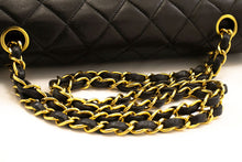 CHANEL Classic Double Flap 10" Chain Shoulder Bag Black Lambskin p10 hannari-shop