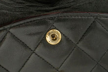 CHANEL Classic Double Flap 10" Chain Shoulder Bag Black Lambskin p10 hannari-shop