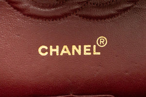 CHANEL Classic Double Flap 10" Chain Shoulder Bag Black Lambskin p10 hannari-shop