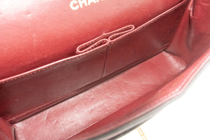CHANEL Classic Double Flap 10" Chain Shoulder Bag Black Lambskin p10 hannari-shop