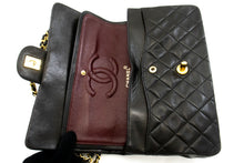 CHANEL Classic Double Flap 10" Chain Shoulder Bag Black Lambskin p10 hannari-shop