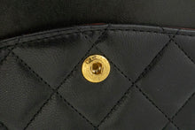 CHANEL Classic Double Flap 10" Chain Shoulder Bag Black Lambskin p99 hannari-shop