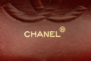 CHANEL Classic Double Flap 10" Chain Shoulder Bag Black Lambskin p99 hannari-shop