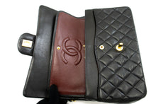 CHANEL Classic Double Flap 10" Chain Shoulder Bag Black Lambskin p99 hannari-shop