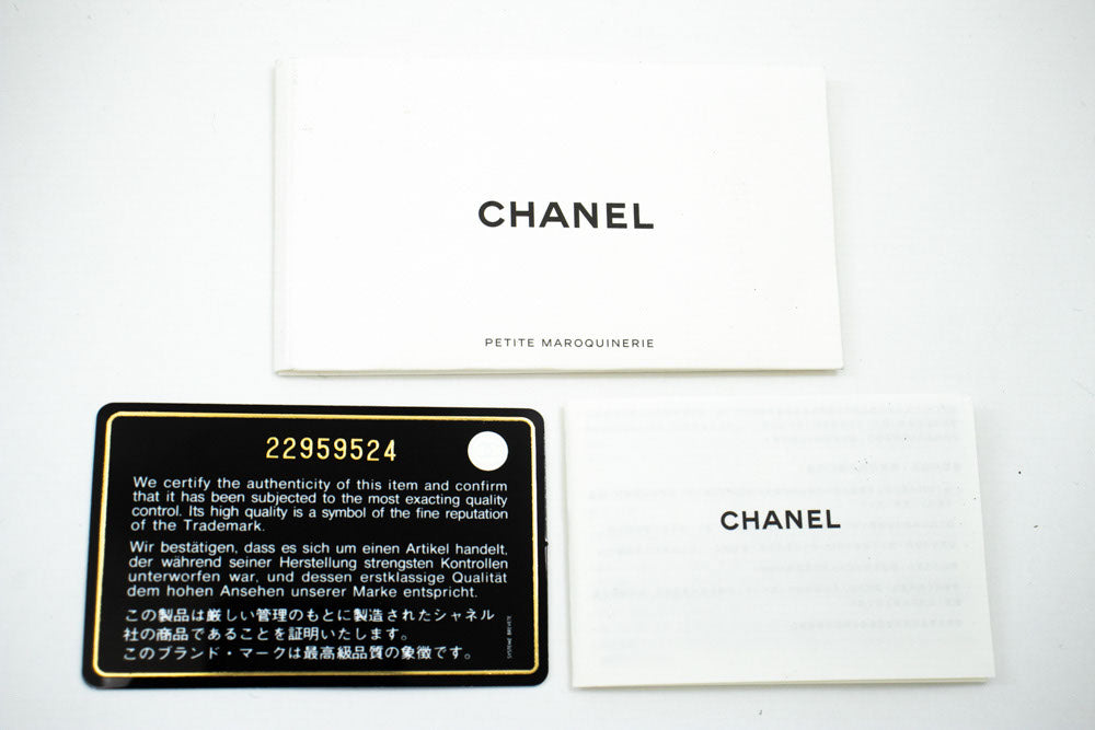 CHANEL V-Stitch Calfskin Wallet On Chain WOC Chain Shoulder Bag ab2 hannari-shop