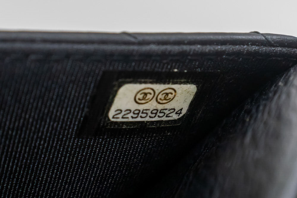 CHANEL V-Stitch Calfskin Wallet On Chain WOC Chain Shoulder Bag ab2 hannari-shop