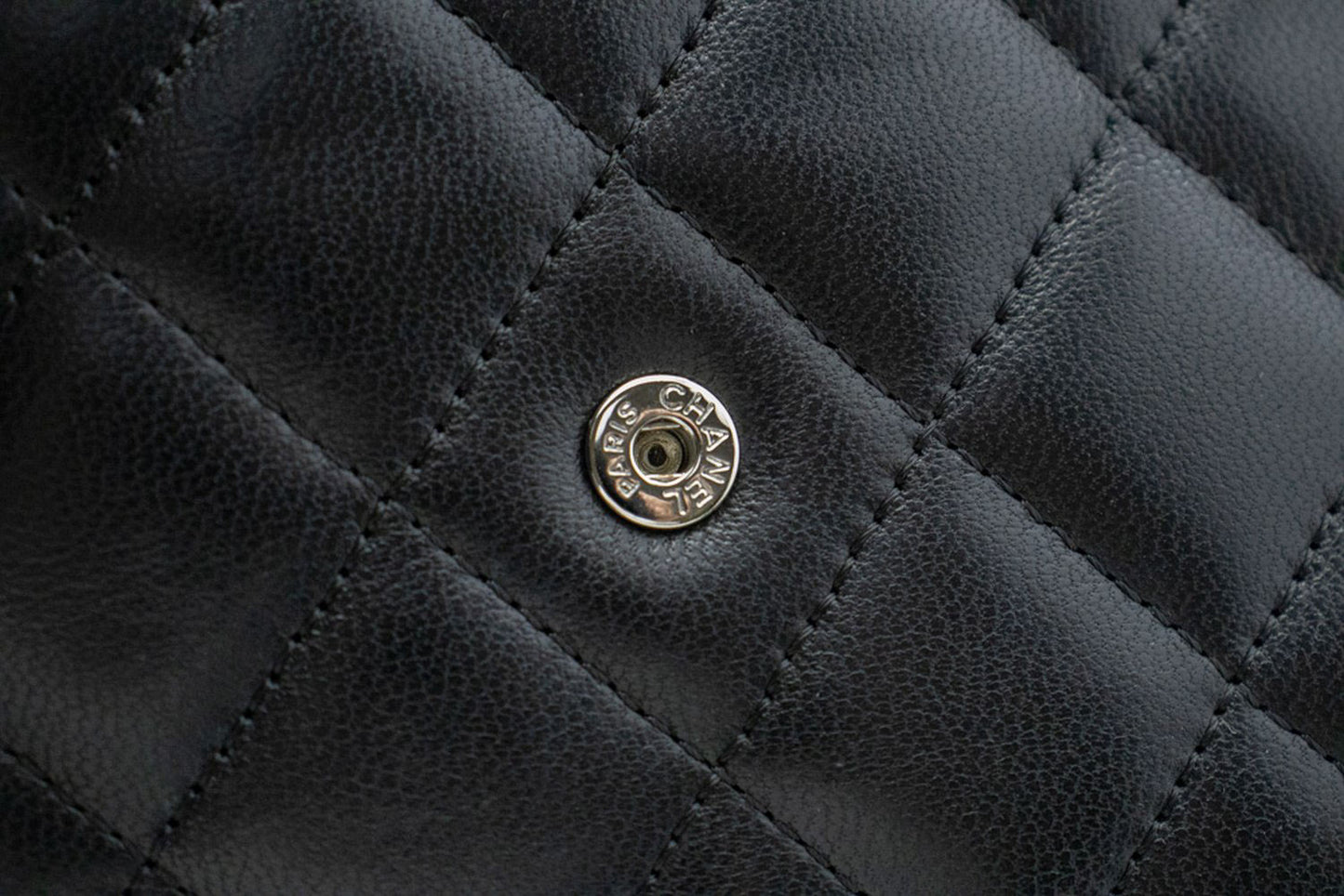 CHANEL Black Classic Wallet On Chain WOC Shoulder Bag Lambskin ab8 hannari-shop