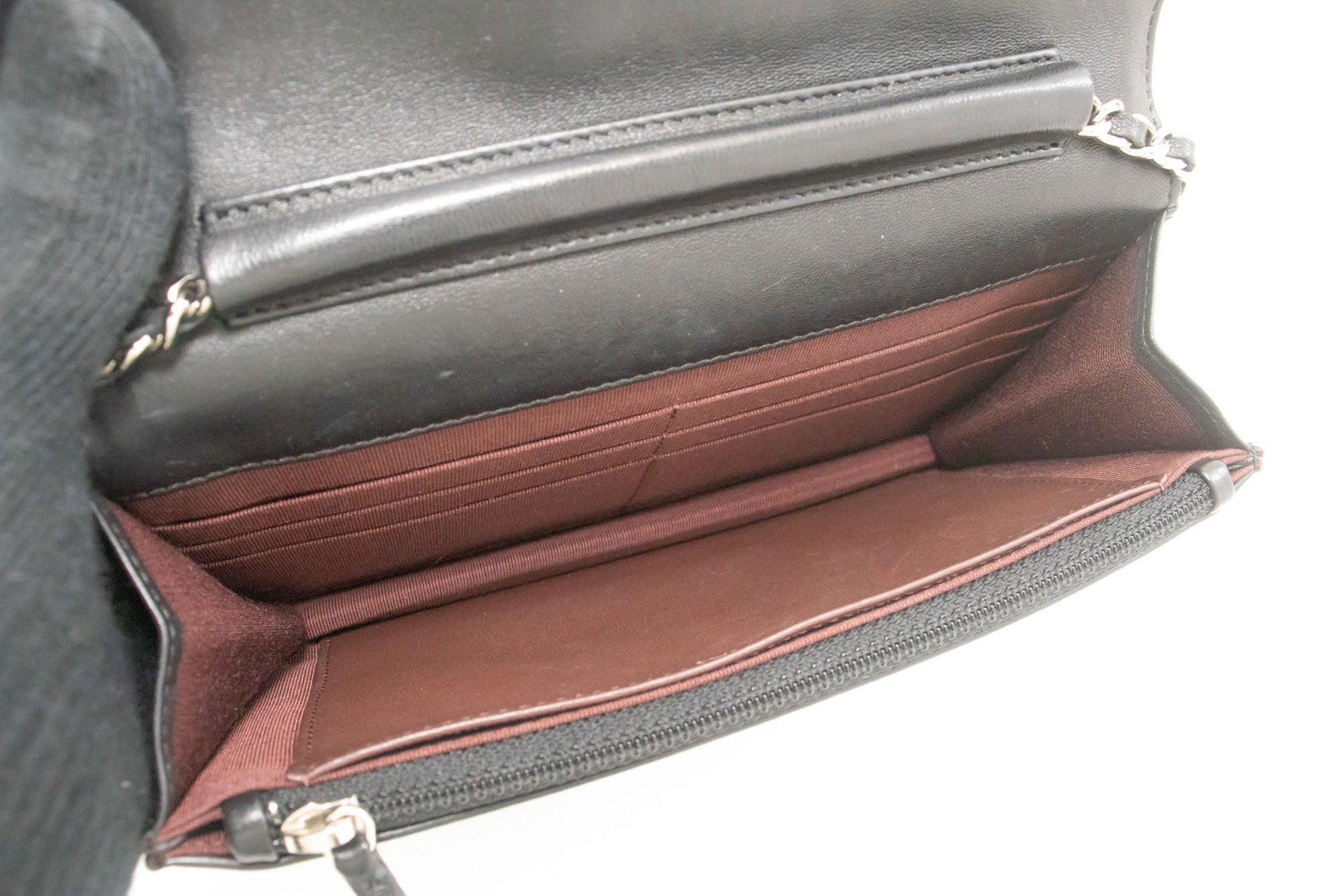 CHANEL Black Classic Wallet On Chain WOC Shoulder Bag Lambskin ab8 hannari-shop