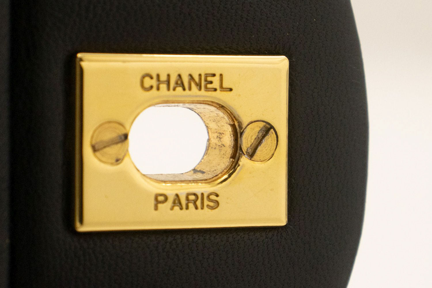 CHANEL Classic Double Flap Square Chain Shoulder Bag Black Lamb ad7 hannari-shop