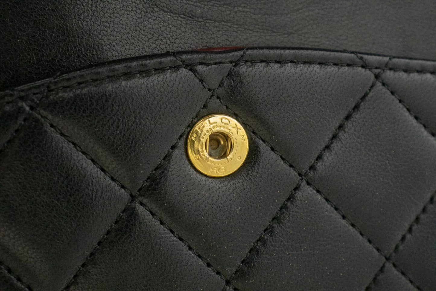 CHANEL Classic Double Flap 10" Chain Shoulder Bag Black Lambskin ad8 hannari-shop