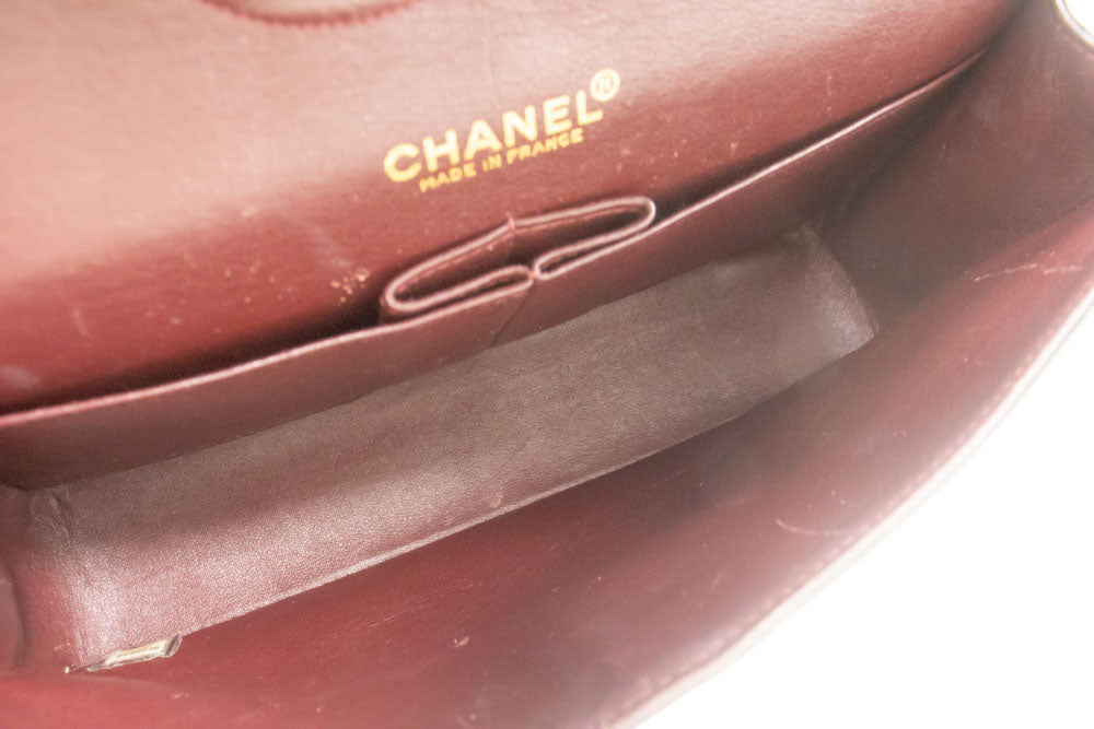 CHANEL Classic Double Flap 10" Chain Shoulder Bag Black Lambskin ac9 hannari-shop