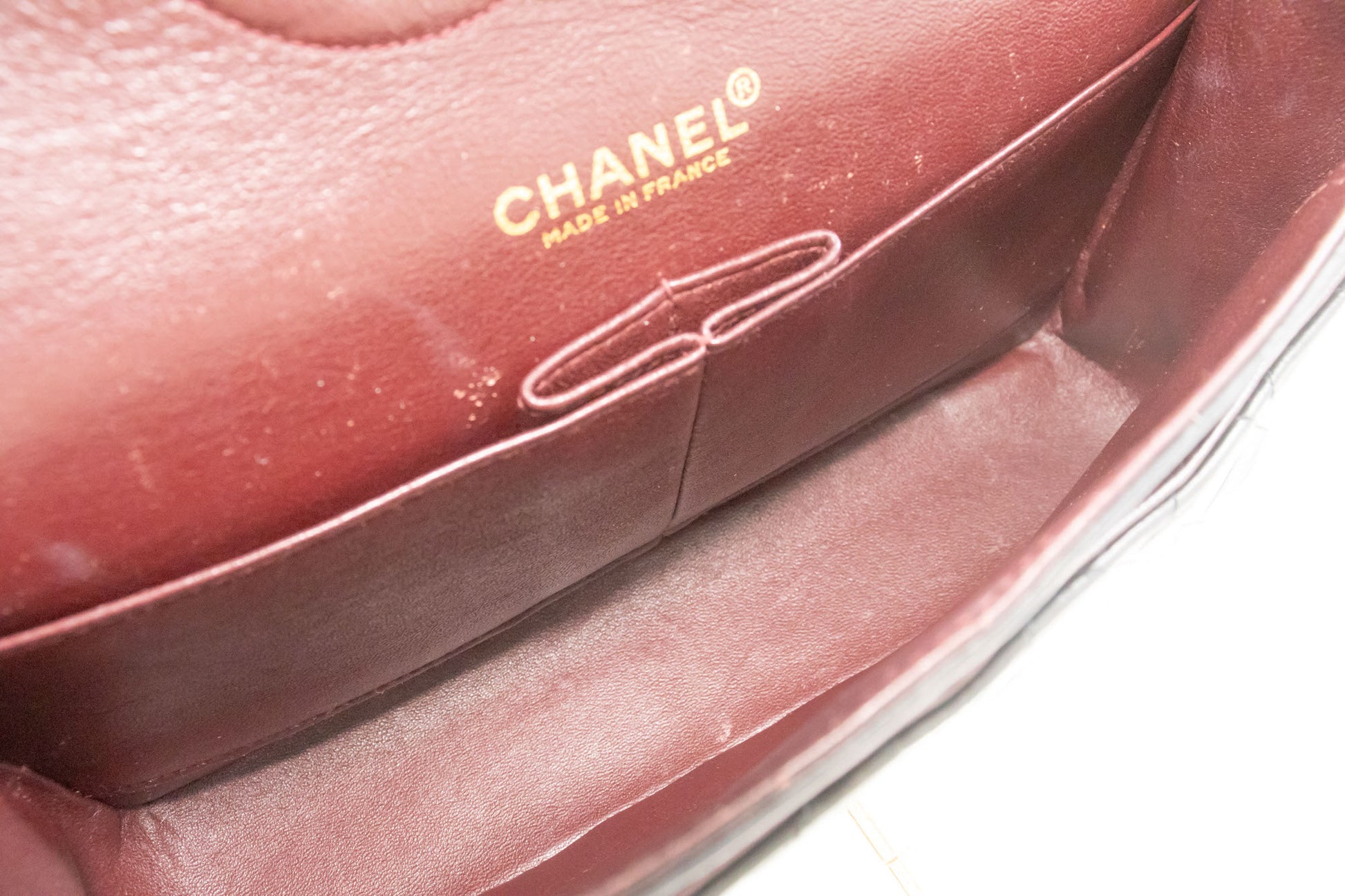 CHANEL Classic Double Flap 10" Chain Shoulder Bag Black Lambskin ac9 hannari-shop
