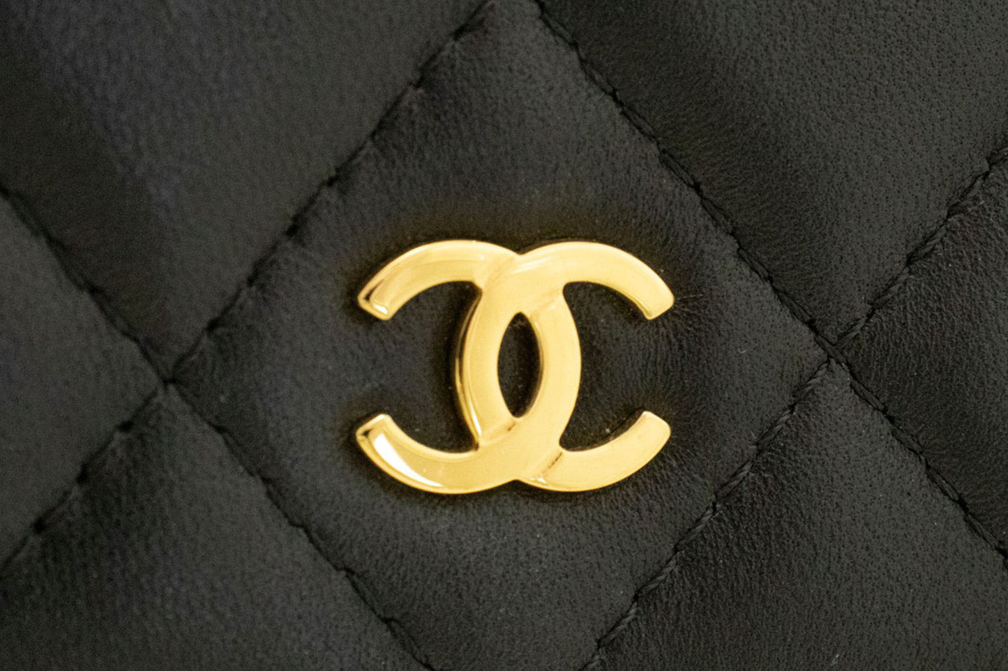 CHANEL Black Classic Wallet On Chain WOC Shoulder Bag Crossbody ae8 hannari-shop