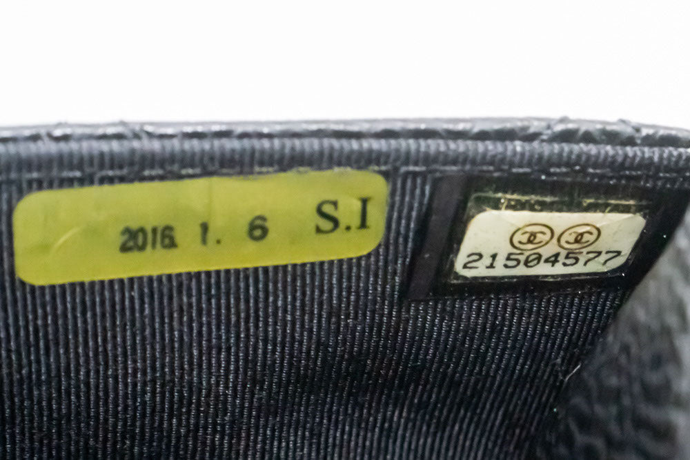 CHANEL Grained Calfskin Wallet On Chain WOC Black Shoulder Bag af8 hannari-shop