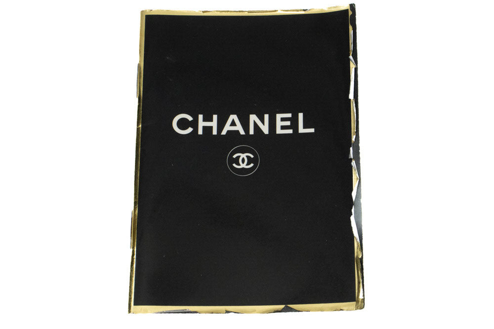 CHANEL Classic Double Flap 10" Chain Shoulder Bag Black Lambskin ag1 hannari-shop