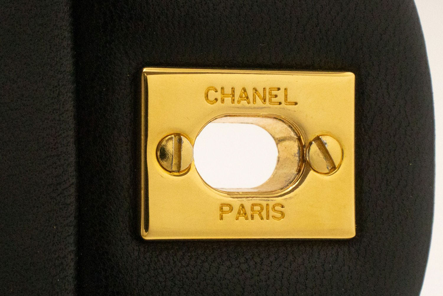 CHANEL Classic Double Flap 10" Chain Shoulder Bag Black Lambskin ag1 hannari-shop