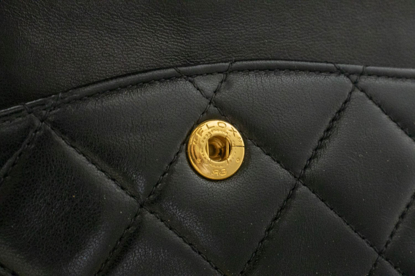 CHANEL Classic Double Flap 10" Chain Shoulder Bag Black Lambskin ag1 hannari-shop