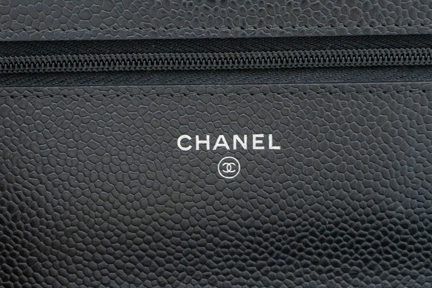 CHANEL Grained Calfskin Wallet On Chain WOC Black Shoulder Bag af5 hannari-shop