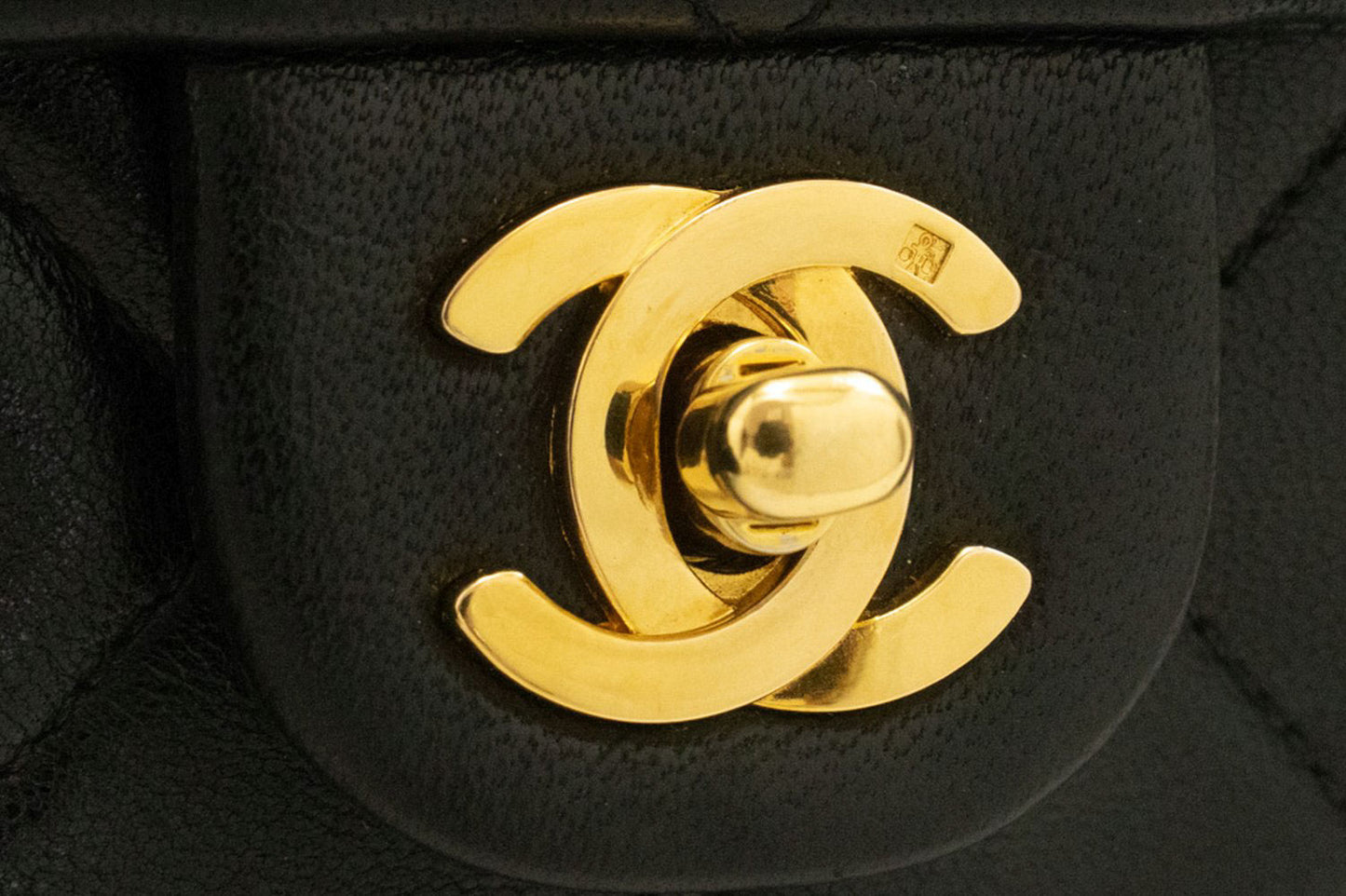 CHANEL Mini Square Small Chain Shoulder Bag Crossbody Black Lamb ag3 hannari-shop