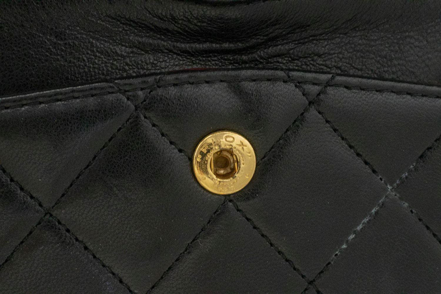 CHANEL Classic Double Flap 9" Chain Shoulder Bag Black Lambskin ag6 hannari-shop