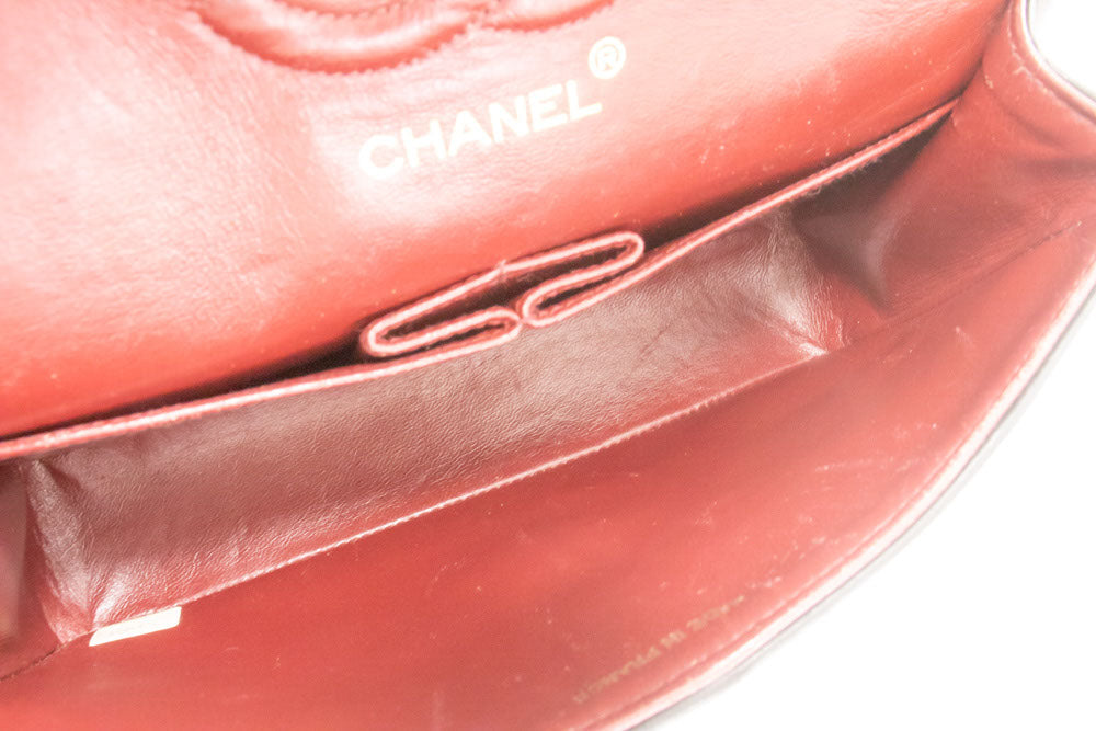 CHANEL Classic Double Flap 9" Chain Shoulder Bag Black Lambskin ak5 hannari-shop