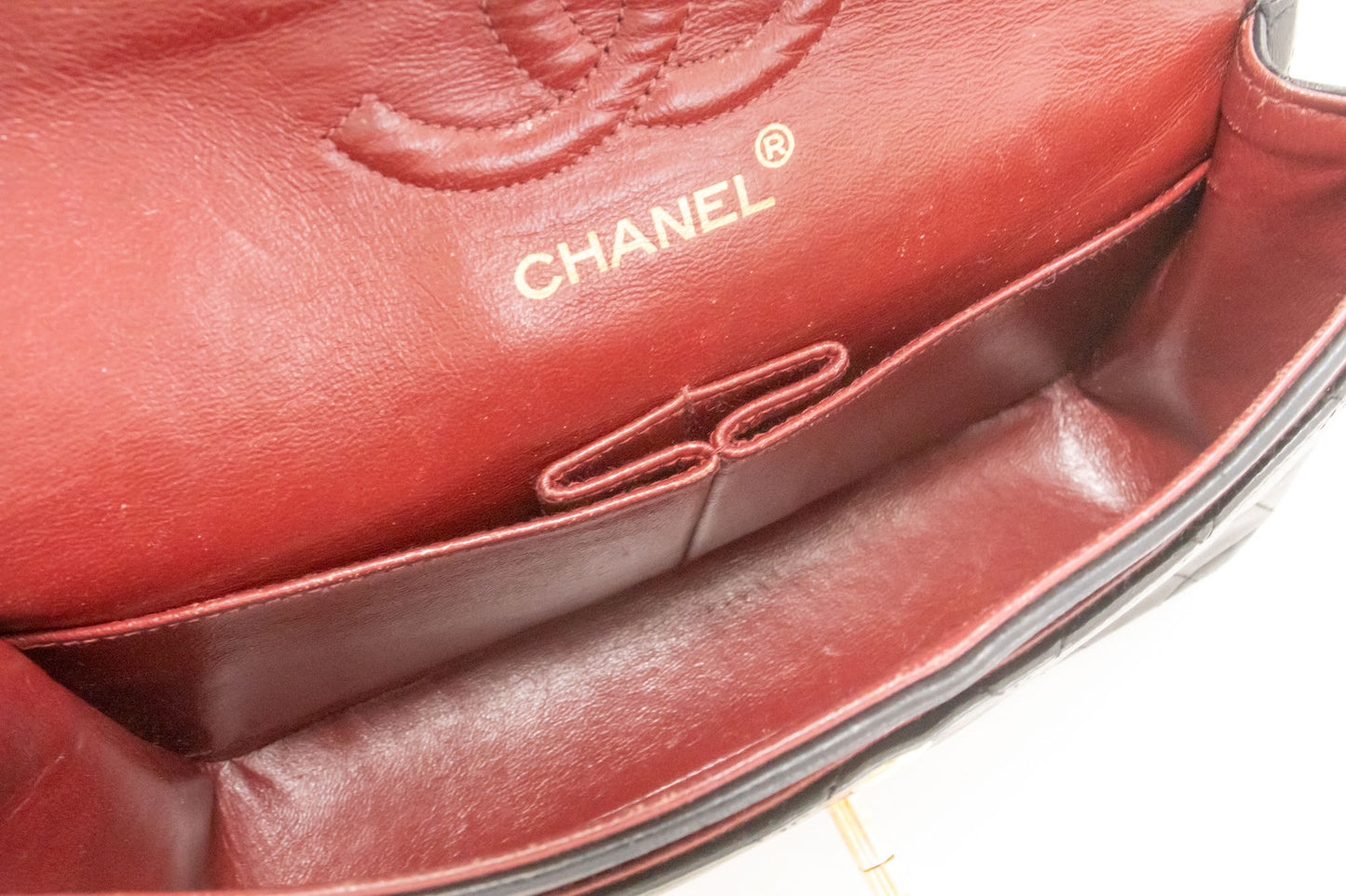 CHANEL Classic Double Flap 9" Chain Shoulder Bag Black Lambskin ak5 hannari-shop