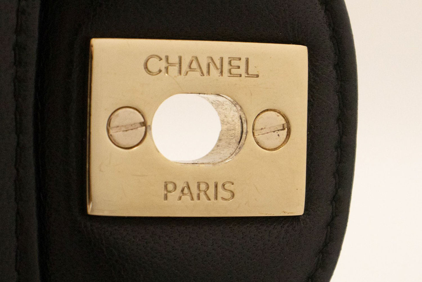 CHANEL V-Stitch Double Flap 10" Chain Shoulder Bag Black Lambskin ai5 hannari-shop