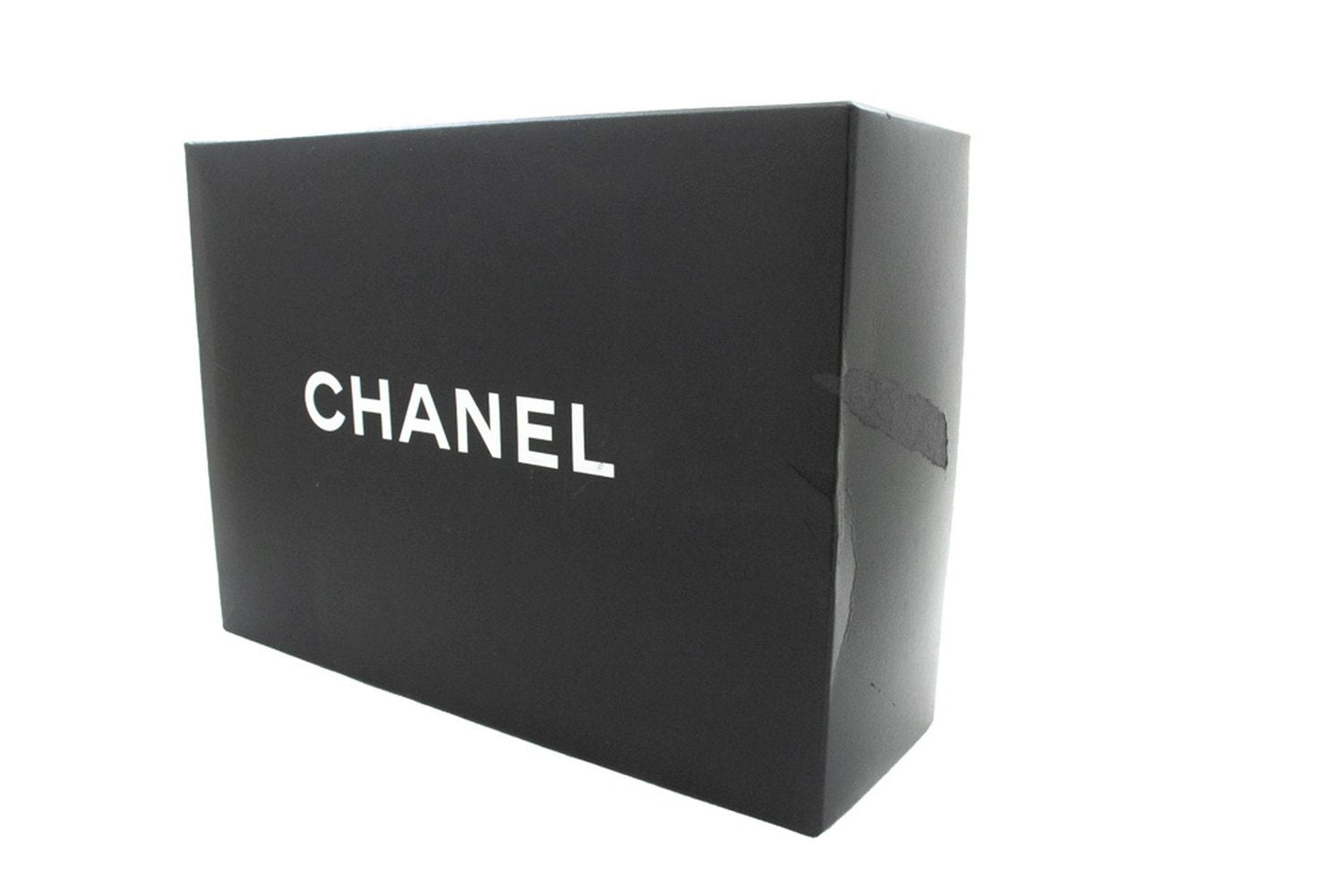 CHANEL V-Stitch Double Flap 10" Chain Shoulder Bag Black Lambskin ai5 hannari-shop