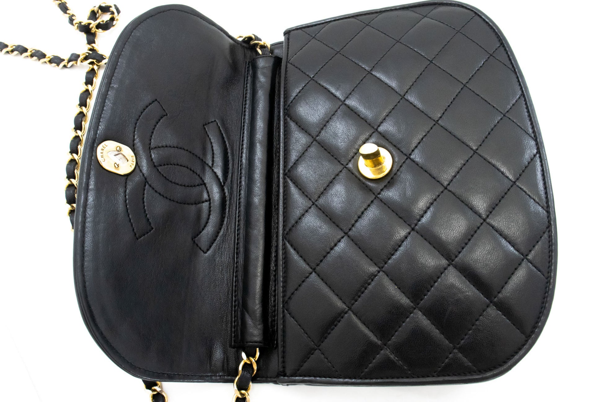 CHANEL Paris Limited Vintage Small Chain Shoulder Bag Black ai8 hannari-shop