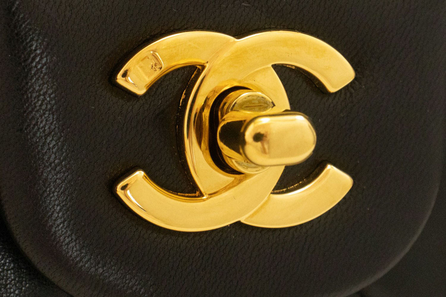 CHANEL Classic Double Flap 9" Chain Shoulder Bag Black Lambskin ai4 hannari-shop