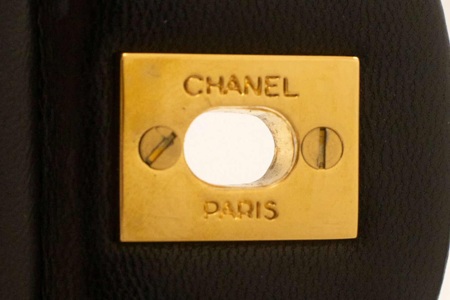 CHANEL Classic Double Flap 9" Chain Shoulder Bag Black Lambskin ah3 hannari-shop