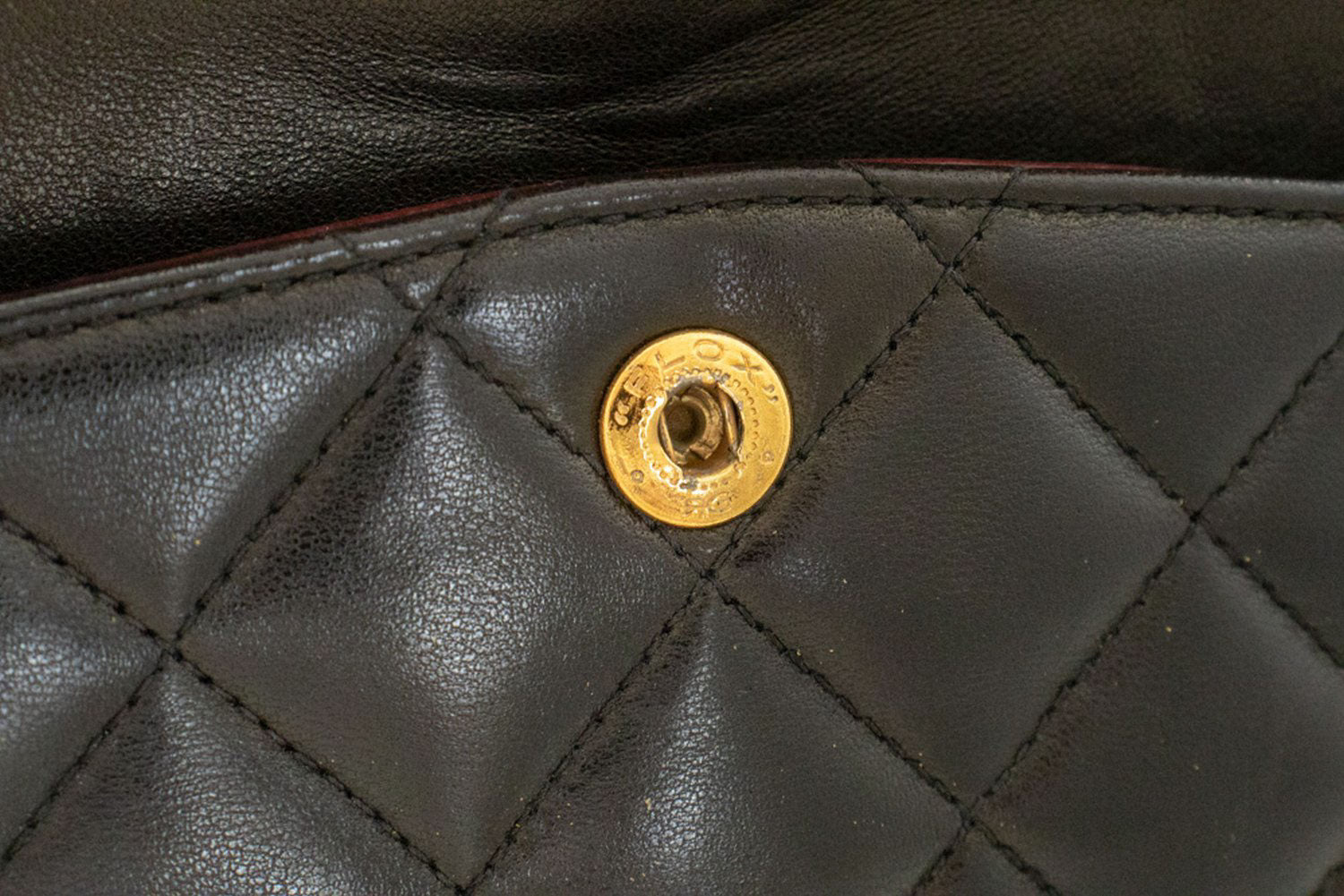 CHANEL Classic Double Flap 9" Chain Shoulder Bag Black Lambskin ah3 hannari-shop