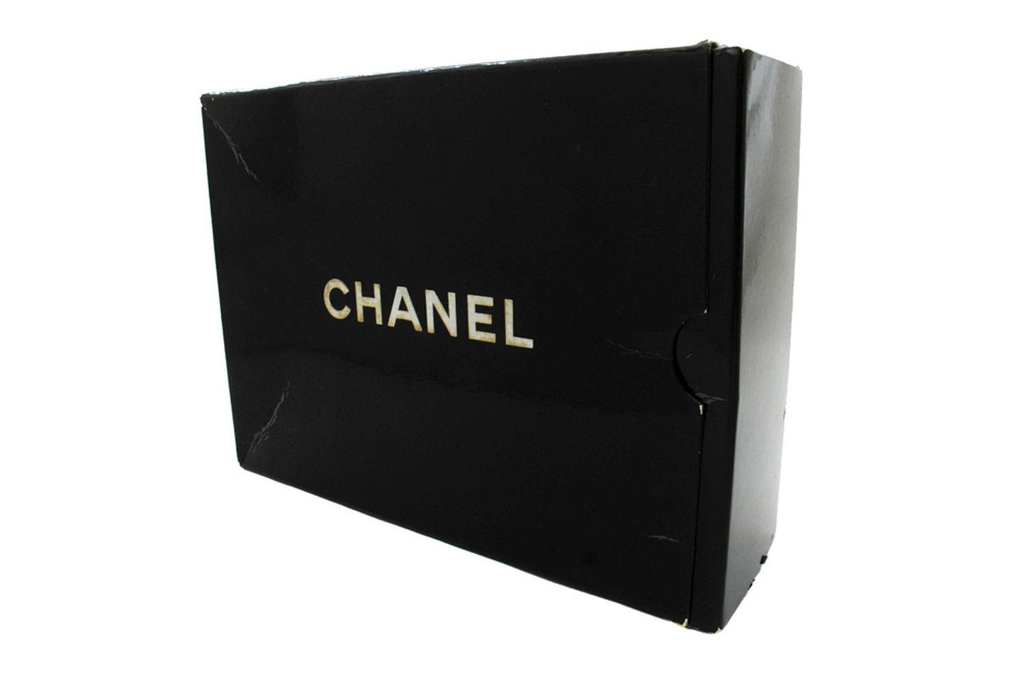 CHANEL Classic Double Flap 10" Chain Shoulder Bag Black Lambskin ah7 hannari-shop
