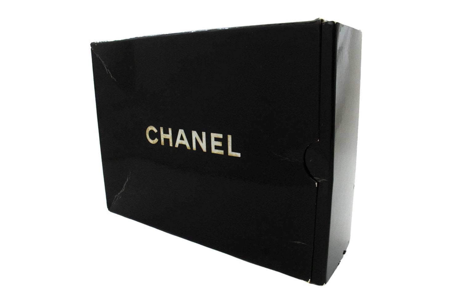 CHANEL Classic Double Flap 10" Chain Shoulder Bag Black Lambskin ah7 hannari-shop