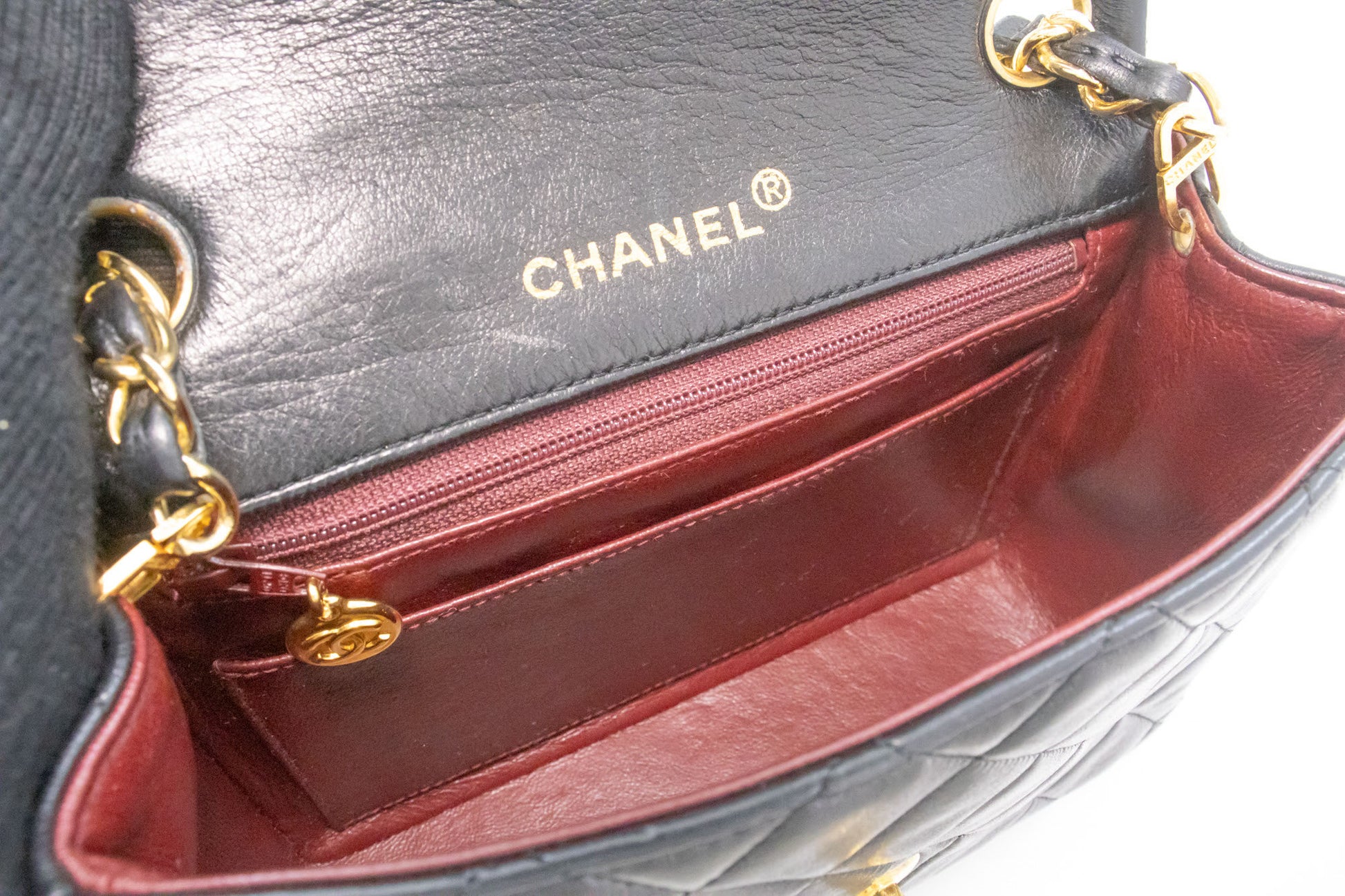CHANEL Mini Square Small Chain Shoulder Bag Crossbody Black ai2 hannari-shop