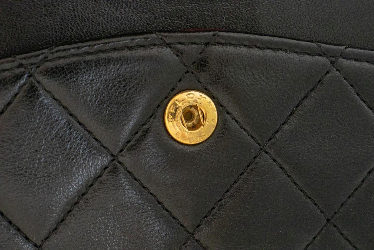 CHANEL Classic Double Flap 10" Chain Shoulder Bag Black Lambskin aj9 hannari-shop