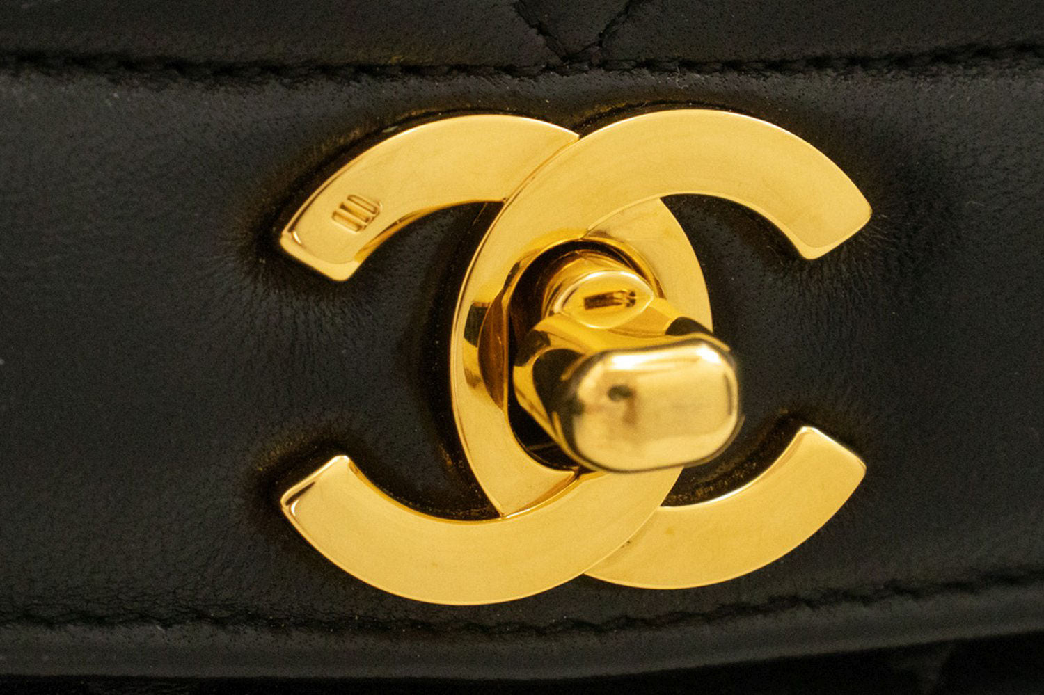 CHANEL Diana Flap Chain Shoulder Bag Black Quilted Lambskin ak2 hannari-shop