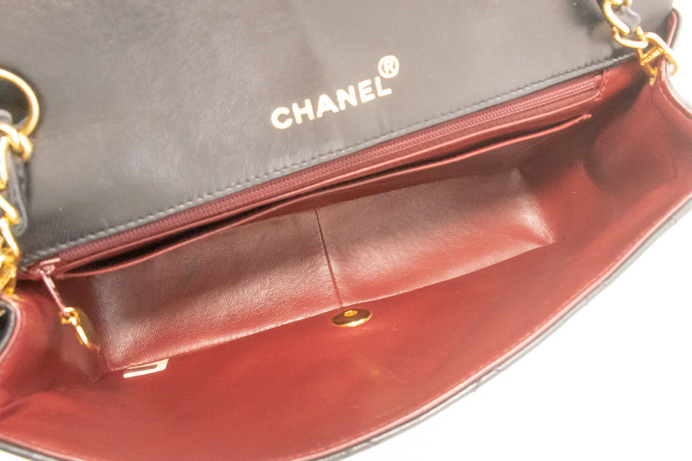 CHANEL Diana Flap Chain Shoulder Bag Black Quilted Lambskin ak2 hannari-shop