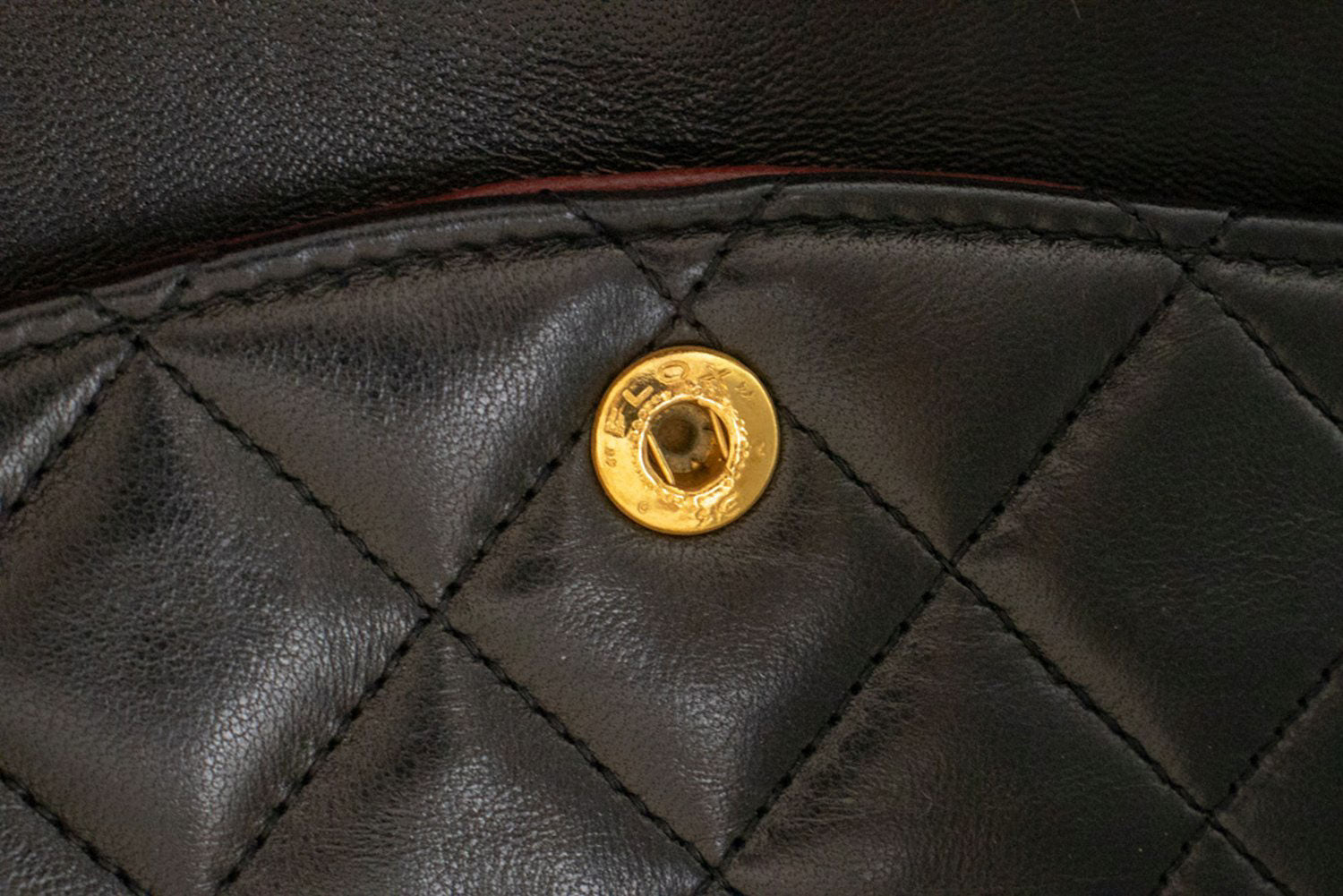 CHANEL Classic Double Flap 10" Chain Shoulder Bag Black Lambskin ak3 hannari-shop