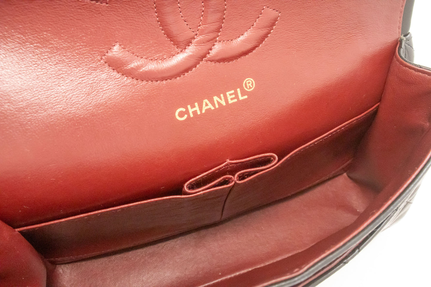 CHANEL Classic Double Flap 10" Chain Shoulder Bag Black Lambskin ak3 hannari-shop