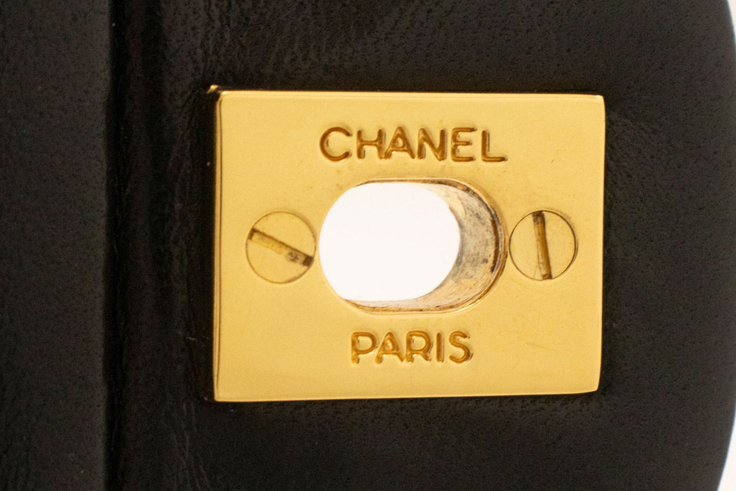CHANEL Classic Double Flap 9" Chain Shoulder Bag Black Lambskin aj4 hannari-shop