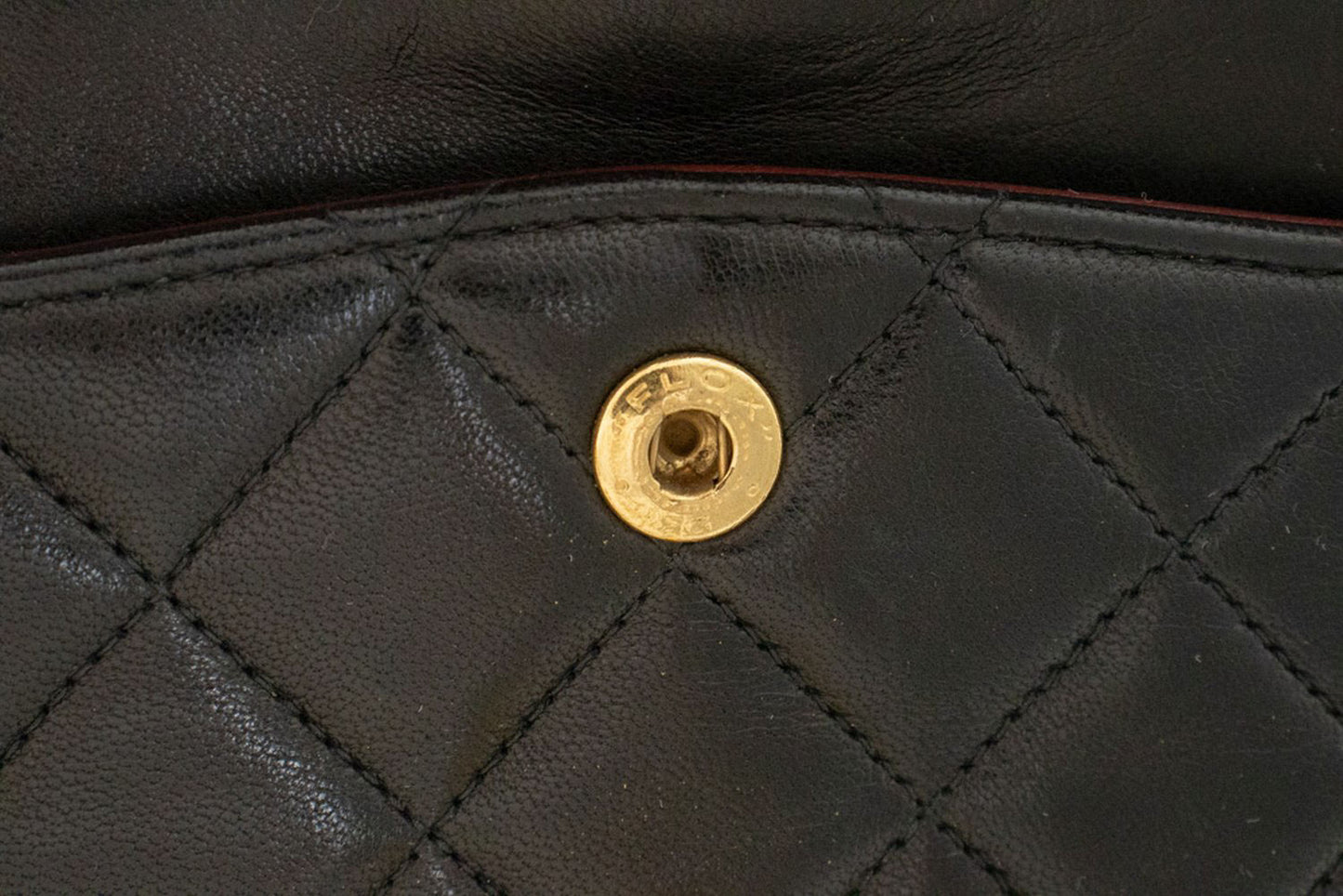 CHANEL Classic Double Flap 9" Chain Shoulder Bag Black Lambskin aj4 hannari-shop
