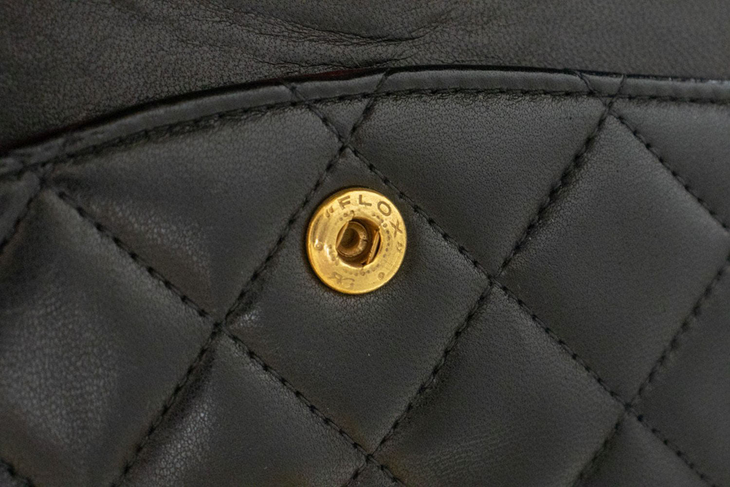 CHANEL Classic Double Flap 10" Chain Shoulder Bag Black Lambskin aj8 hannari-shop