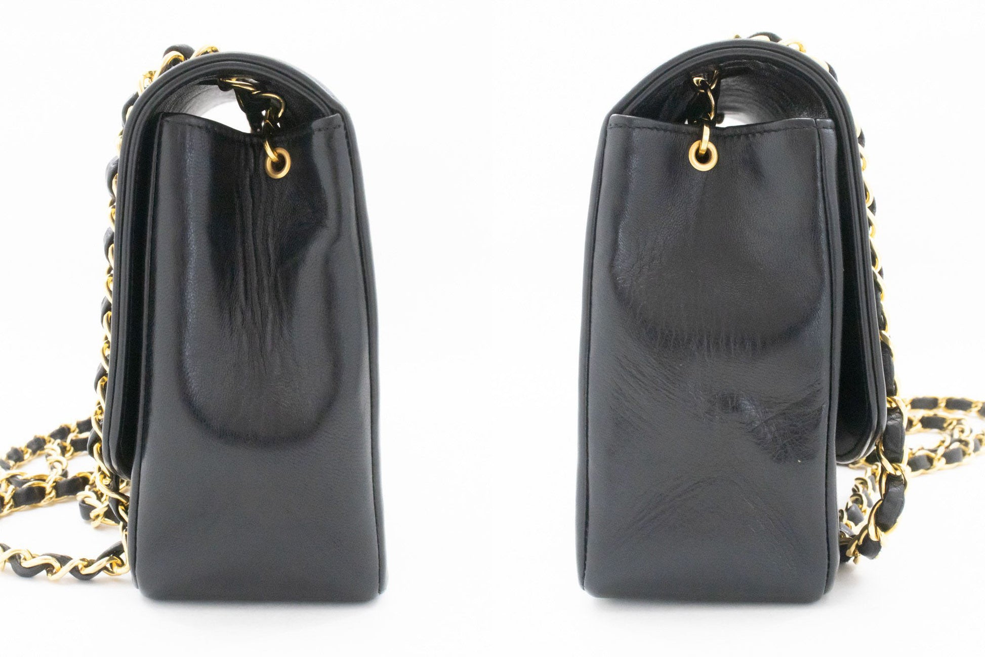 CHANEL Diana Flap Chain Shoulder Bag Black Quilted Lambskin ak2 hannari-shop