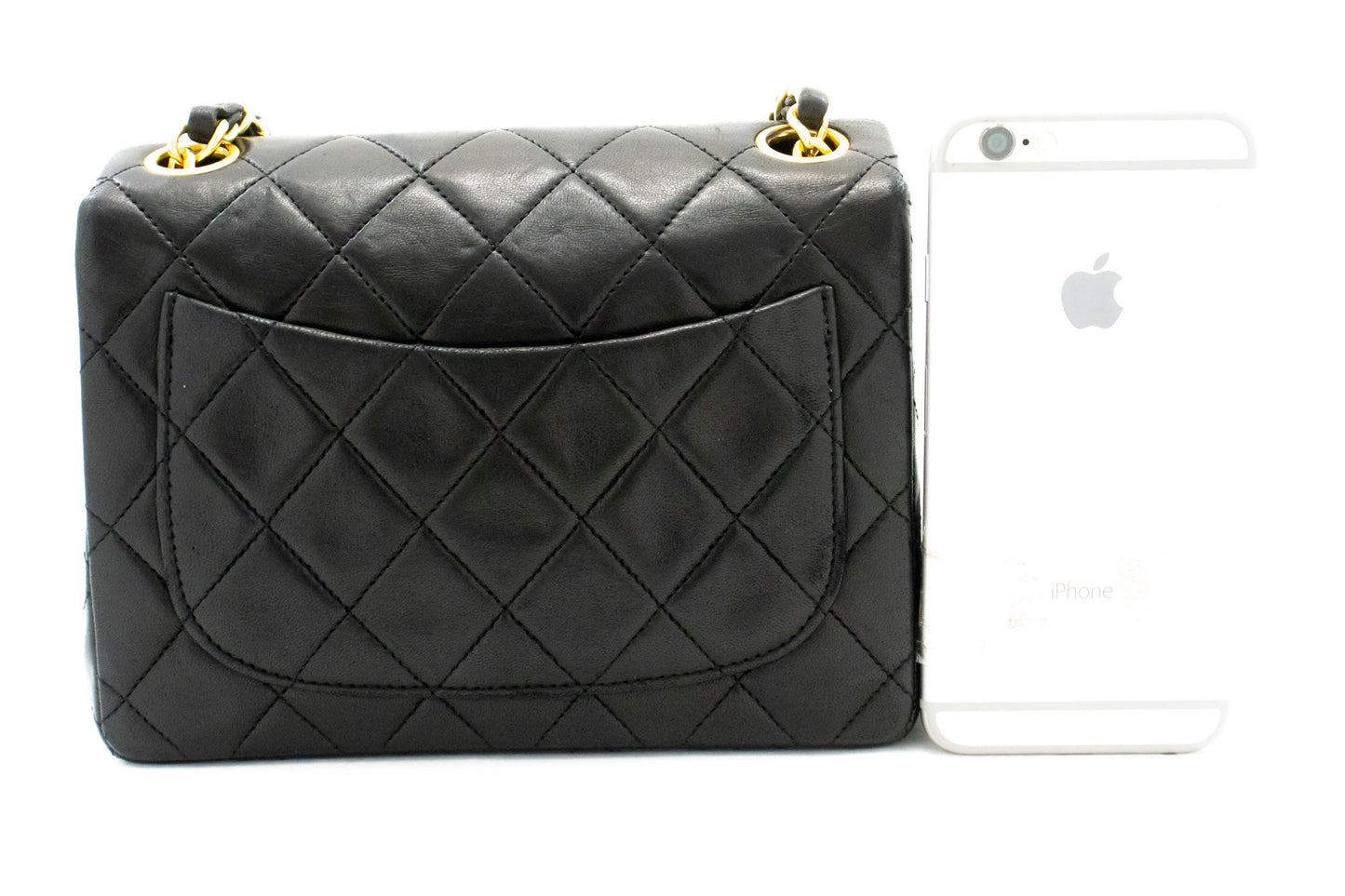CHANEL Mini Square Small Chain Shoulder Bag Crossbody Black ai2 hannari-shop