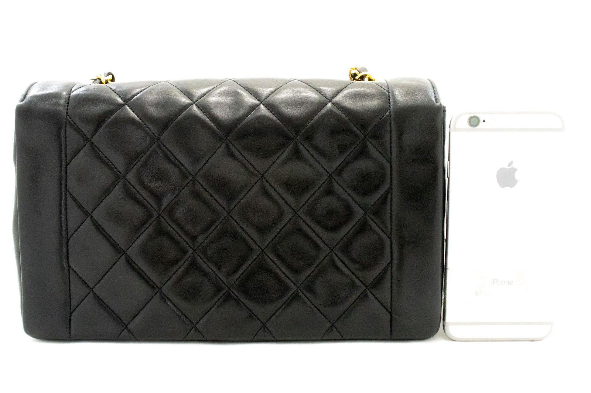 CHANEL Diana Flap Chain Shoulder Bag Black Quilted Lambskin ak2 hannari-shop