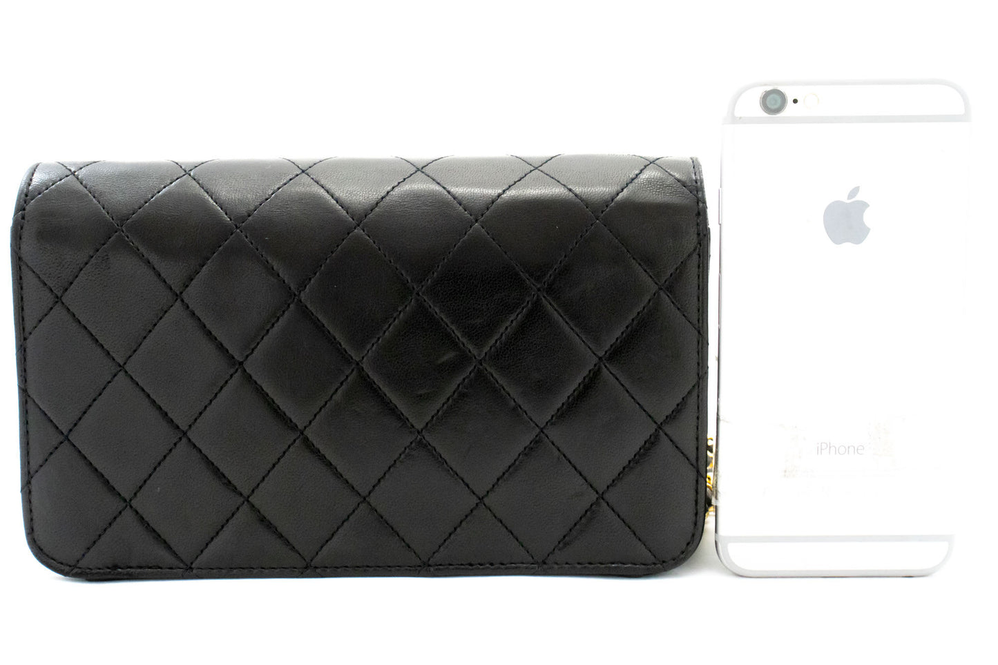 CHANEL Full Flap Small Chain Shoulder Bag Clutch Black Quilted aj2 hannari-shop