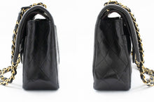 CHANEL Classic Double Flap 10" Chain Shoulder Bag Black Lambskin p10 hannari-shop